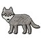 (7/8" x 1-1/4") Mini Wolf, Animals, Embroidered, Iron-on Patch